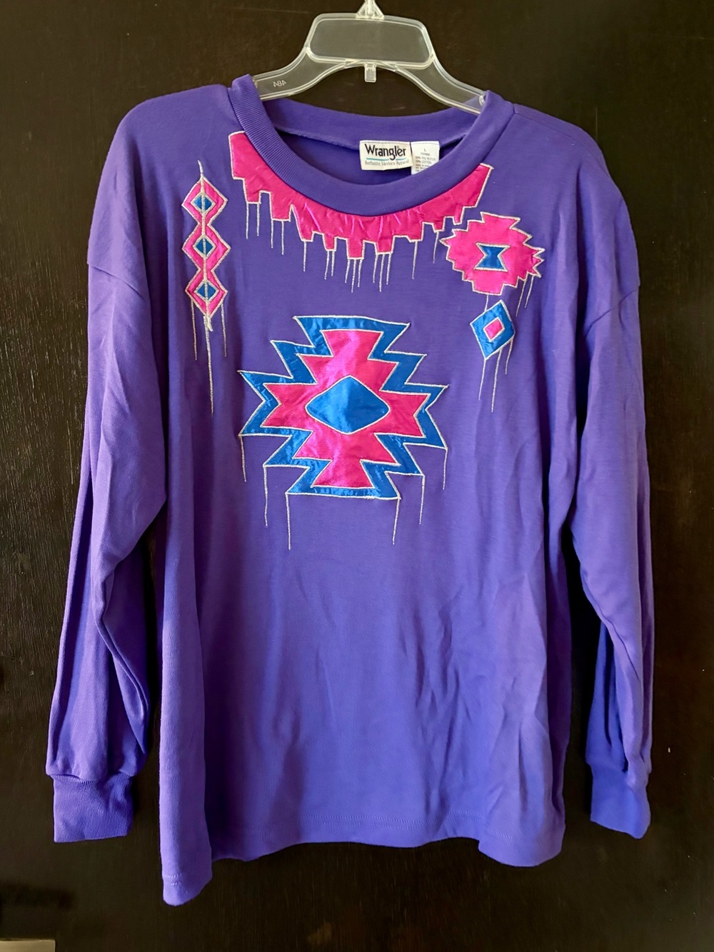 Vintage 90’s Wrangler Purple Aztec Western long sleeve shirt NWT